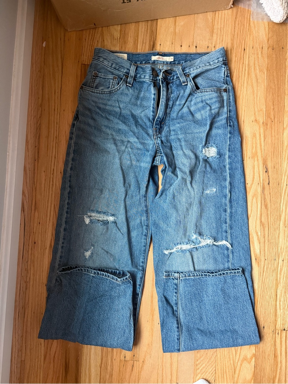 Levi's Women’s Distressed Light Blue Boyfriend Jeans